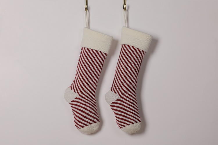 Striped Christmas Stockings Holiday Decorative Hanging Diagonal Stockings